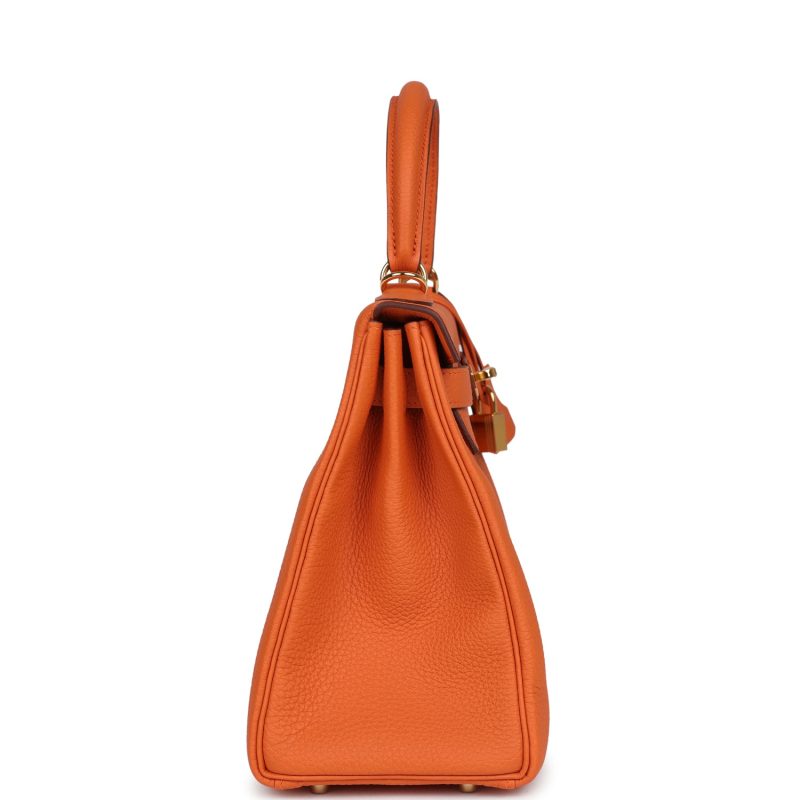Hermes Kelly Retourne 28 Orange Togo Gold Hardware - Image 4