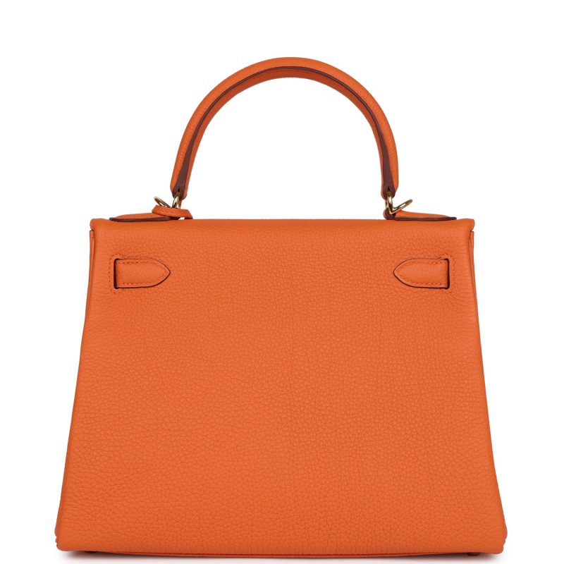 Hermes Kelly Retourne 28 Orange Togo Gold Hardware - Image 5