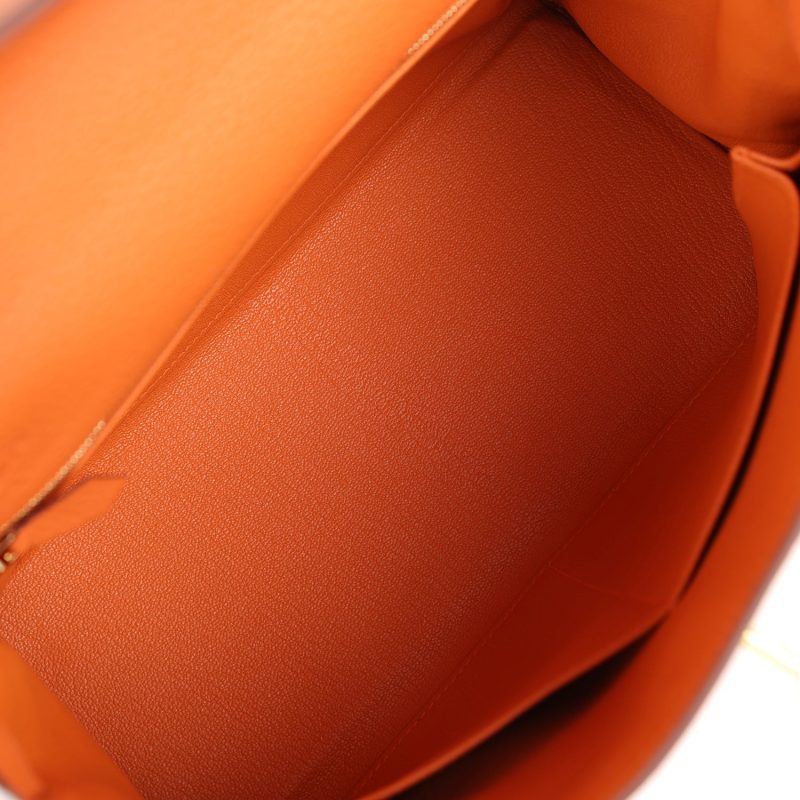 Hermes Kelly Retourne 28 Orange Togo Gold Hardware - Image 8