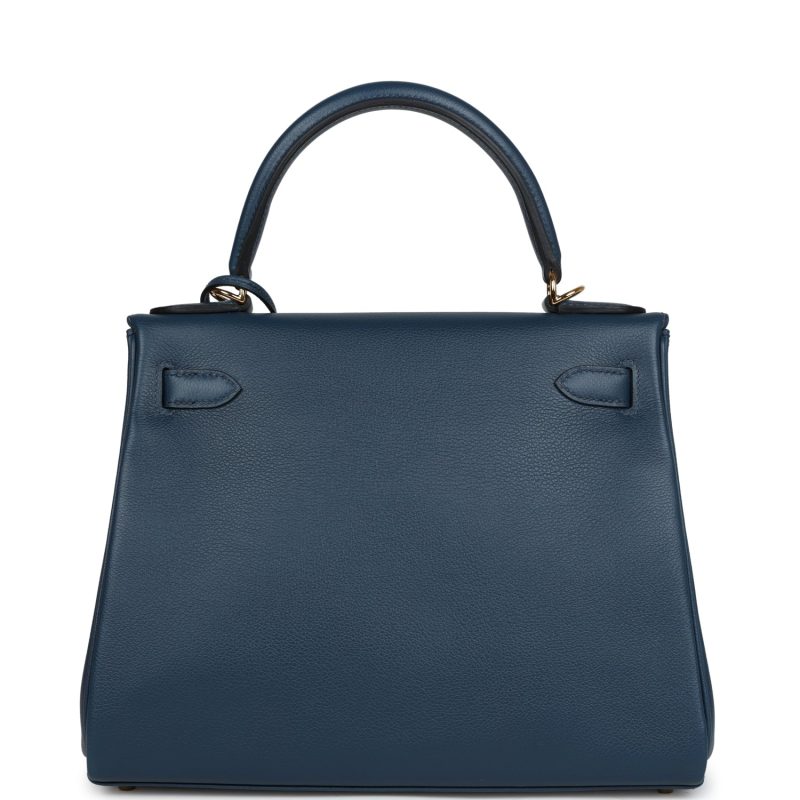 Hermes Kelly Retourne 28 Deep Bleu Evercolor Gold Hardware - Image 5