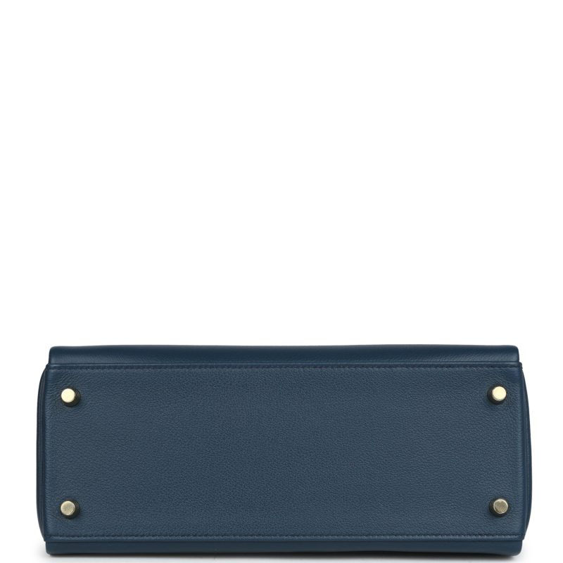 Hermes Kelly Retourne 28 Deep Bleu Evercolor Gold Hardware - Image 6