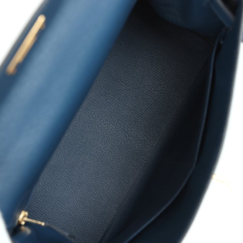 Hermes Kelly Retourne 28 Deep Bleu Evercolor Gold Hardware - Image 8