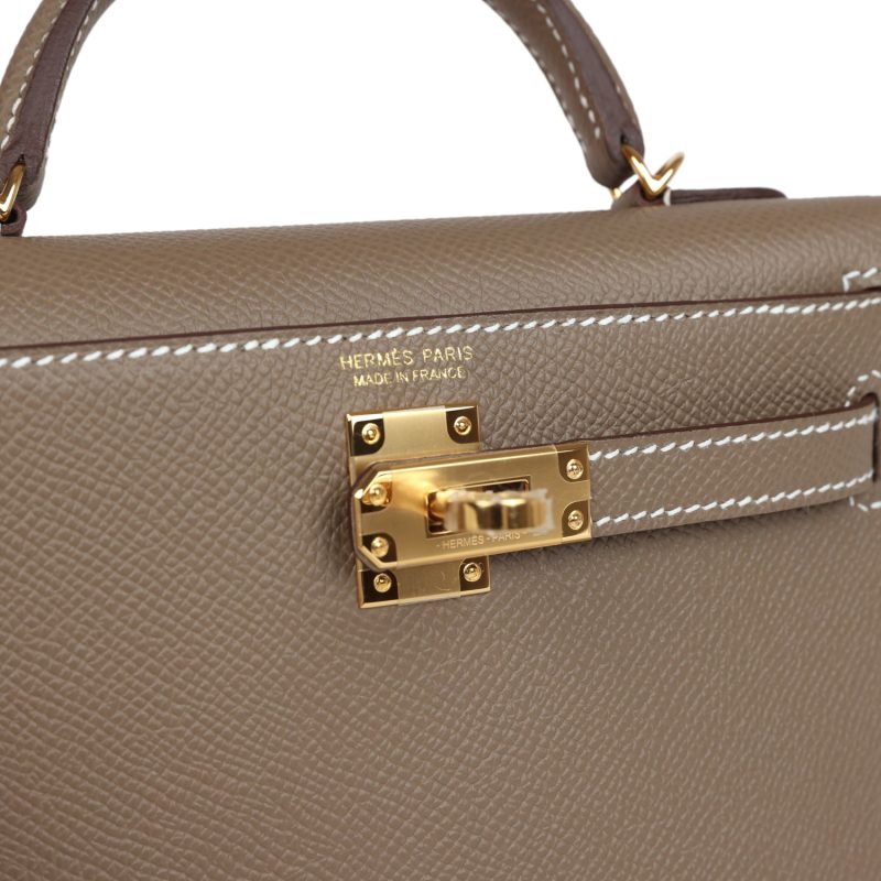 Hermes Kelly Sellier 20 Etoupe Epsom Gold Hardware - Image 7