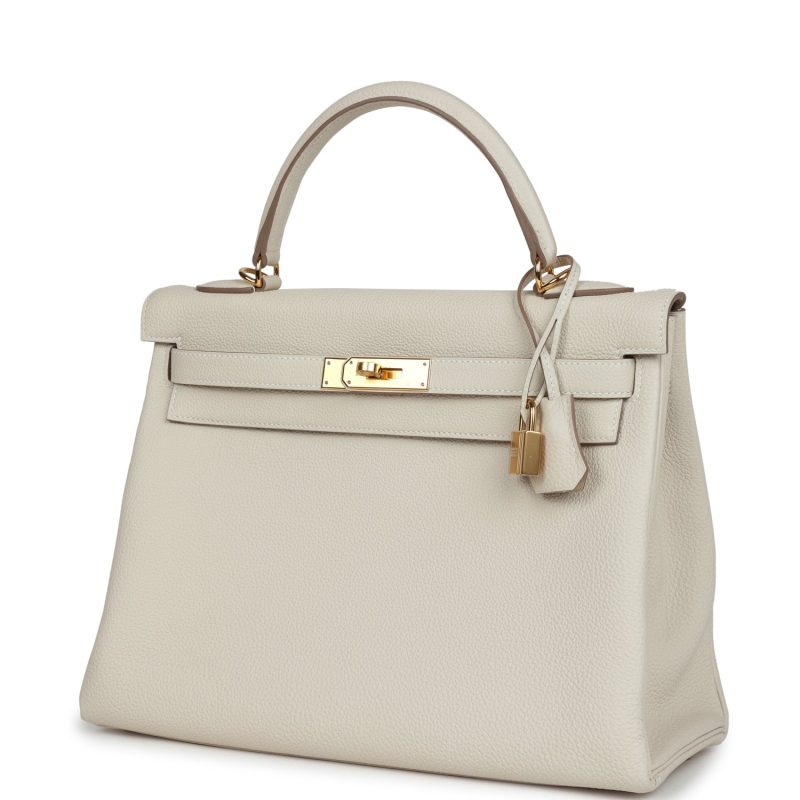 Hermes Kelly Retourne 32 Craie Togo Gold Hardware - Image 3