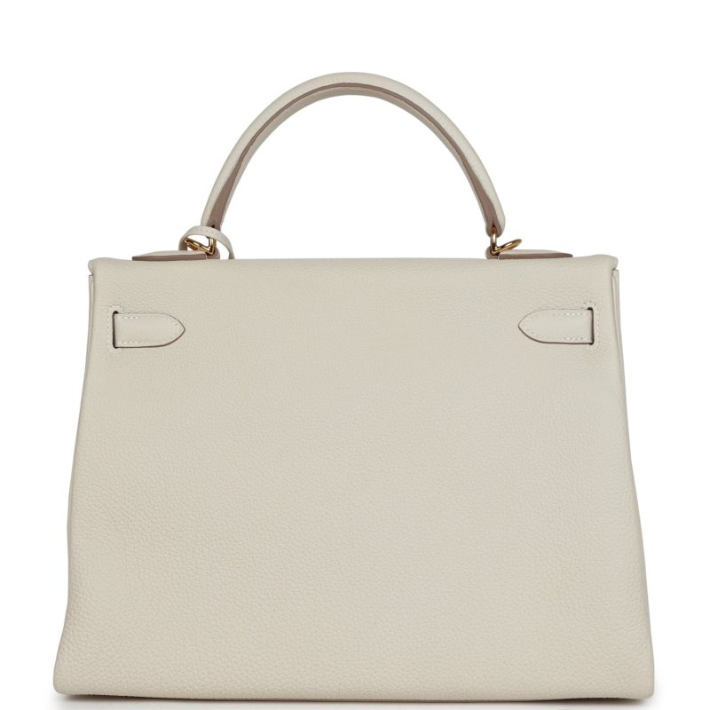 Hermes Kelly Retourne 32 Craie Togo Gold Hardware - Image 5