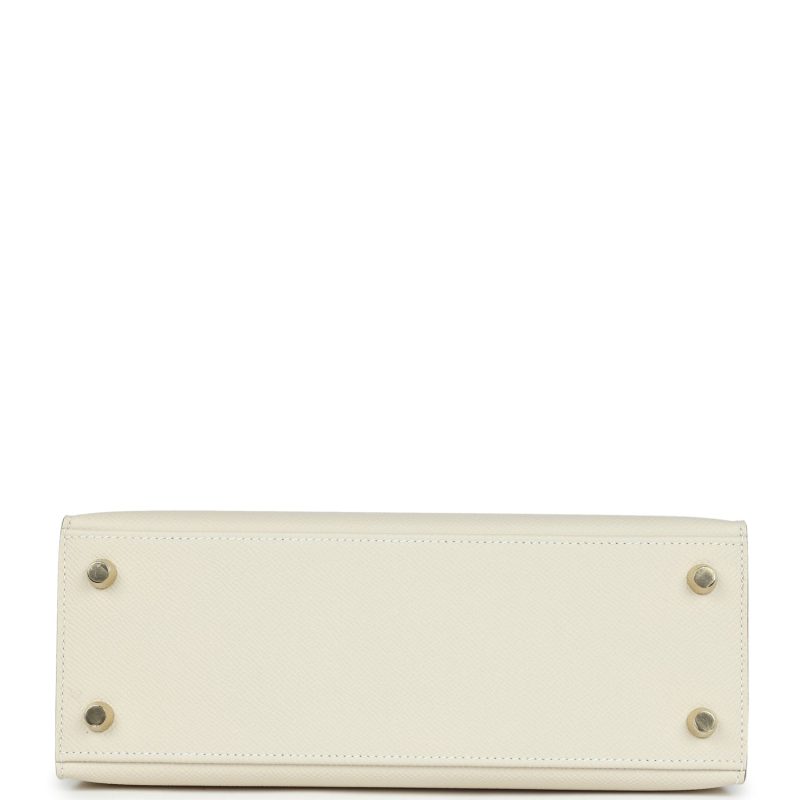 Hermes Kelly Sellier 25 Craie Epsom Gold Hardware - Image 6