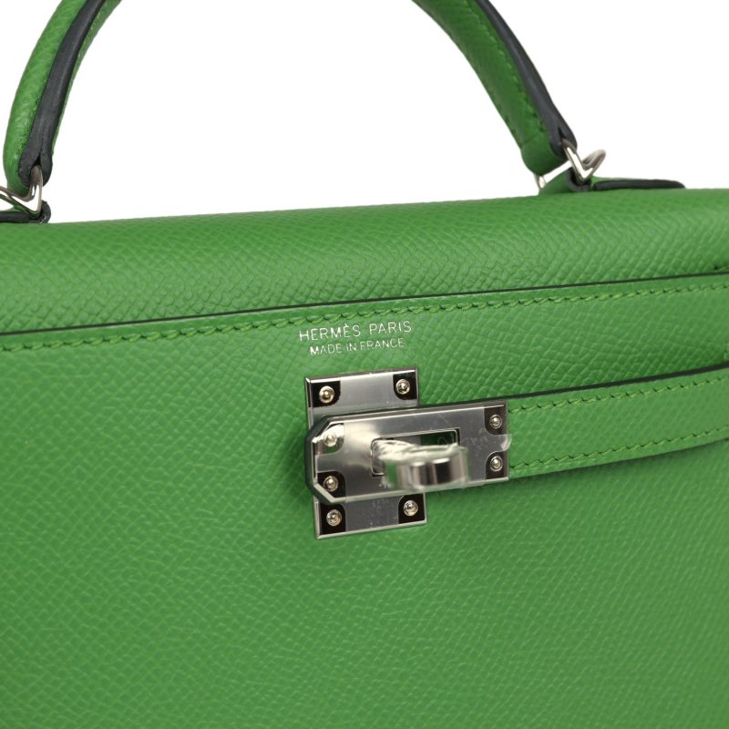 Hermes Kelly Sellier 20 Vert Yucca Epsom Palladium Hardware - Image 6