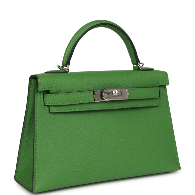 Hermes Kelly Sellier 20 Vert Yucca Epsom Palladium Hardware - Image 2