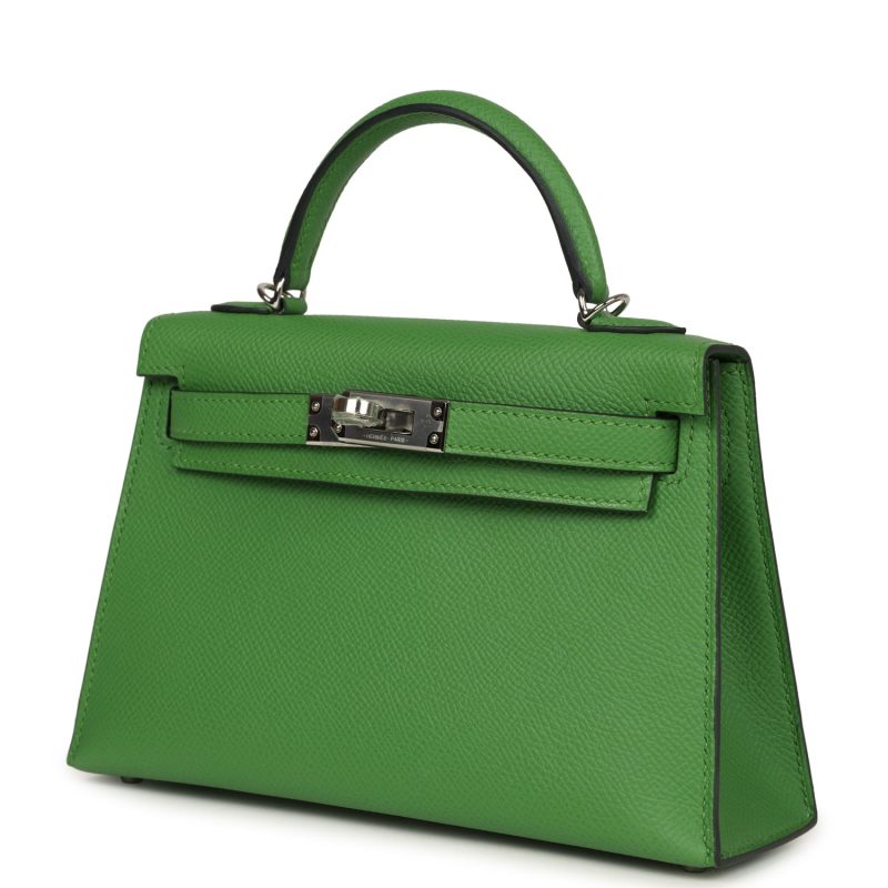 Hermes Kelly Sellier 20 Vert Yucca Epsom Palladium Hardware - Image 3