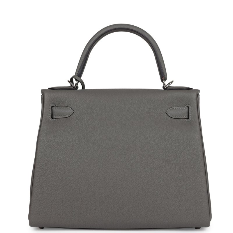 Hermes Kelly Retourne 28 Gris Meyer Togo Palladium Hardware - Image 5