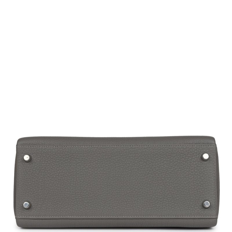 Hermes Kelly Retourne 28 Gris Meyer Togo Palladium Hardware - Image 6