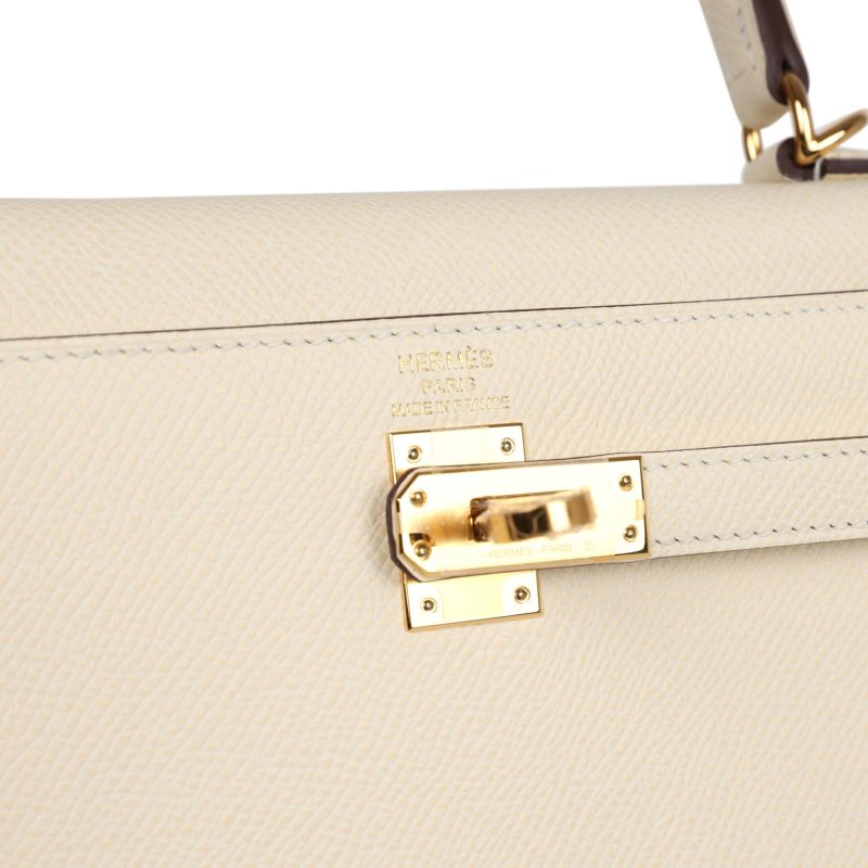 Hermes Kelly Sellier 25 Nata Epsom Gold Hardware - Image 6