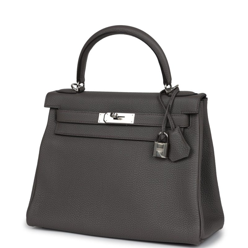 Hermes Kelly Retourne 28 Etain Togo Palladium Hardware - Image 3