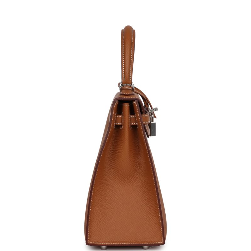 Hermes Kelly Sellier 25 Gold Epsom Palladium Hardware - Image 4