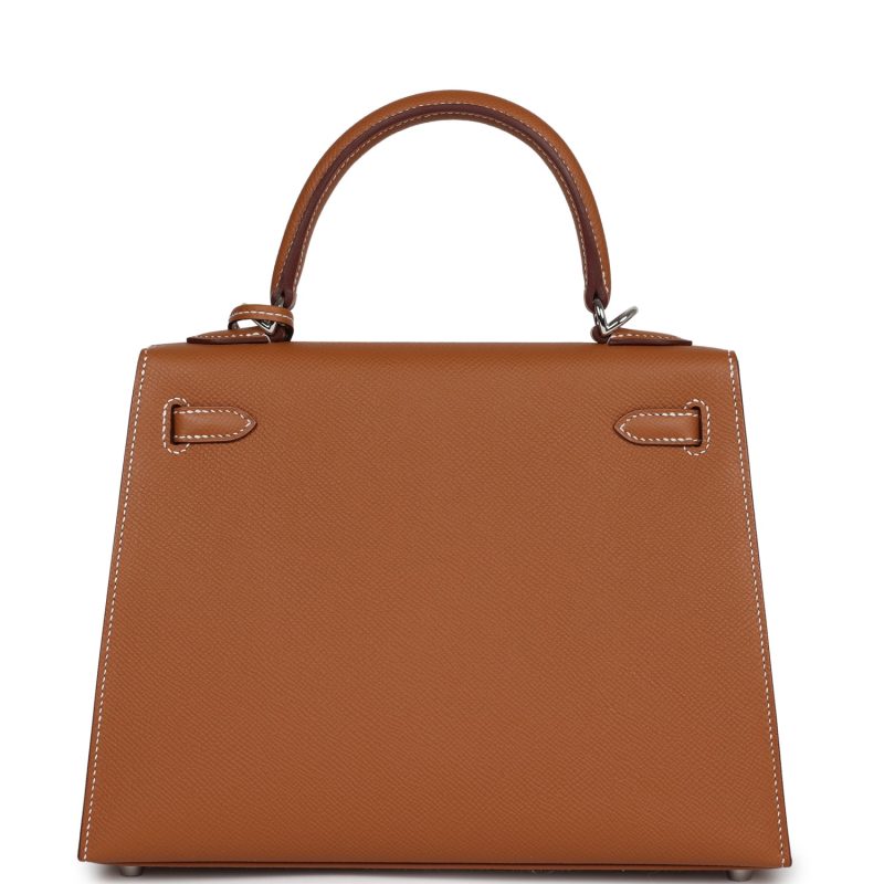 Hermes Kelly Sellier 25 Gold Epsom Palladium Hardware - Image 5