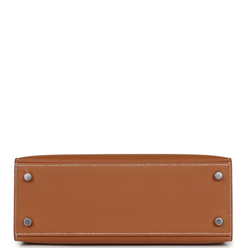Hermes Kelly Sellier 25 Gold Epsom Palladium Hardware - Image 6