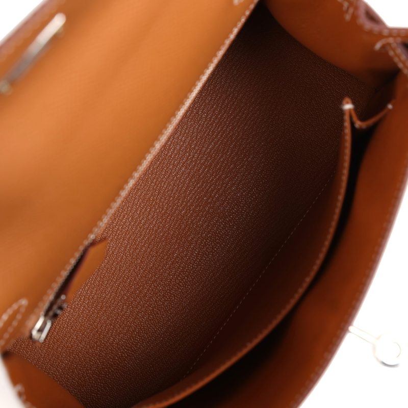 Hermes Kelly Sellier 25 Gold Epsom Palladium Hardware - Image 8