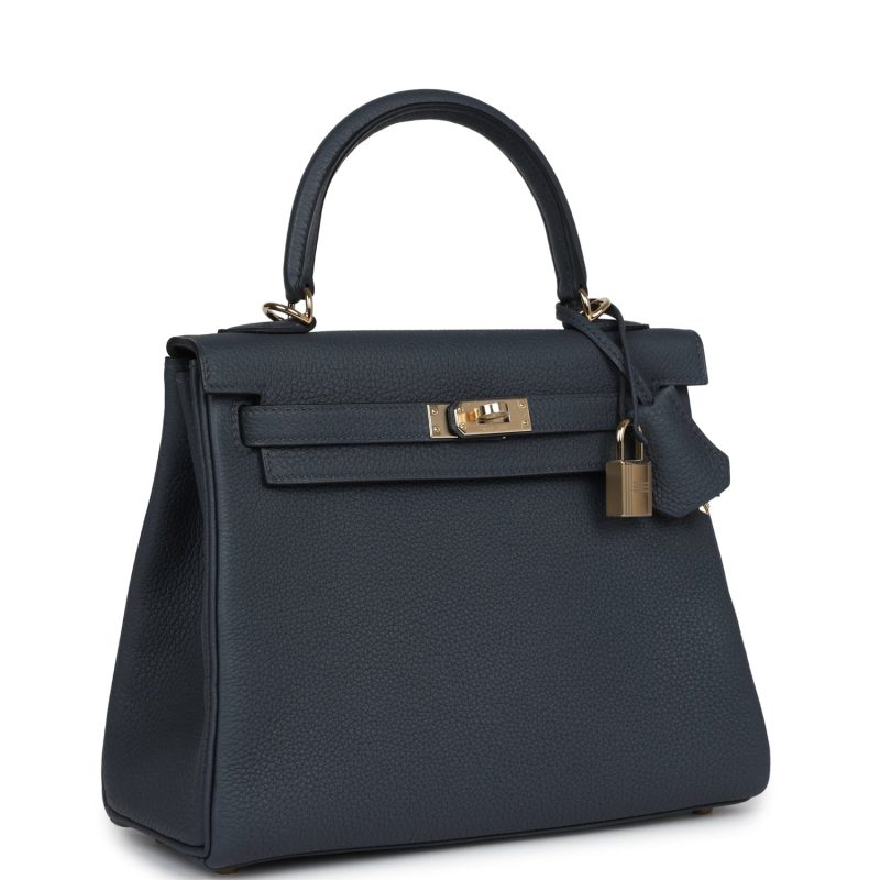 Hermes Kelly Retourne 25 Gris Misty Togo Permabrass Hardware - Image 2