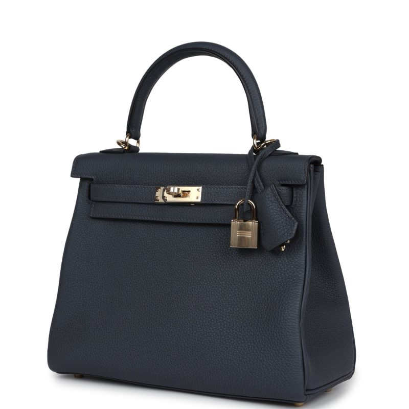 Hermes Kelly Retourne 25 Gris Misty Togo Permabrass Hardware - Image 3