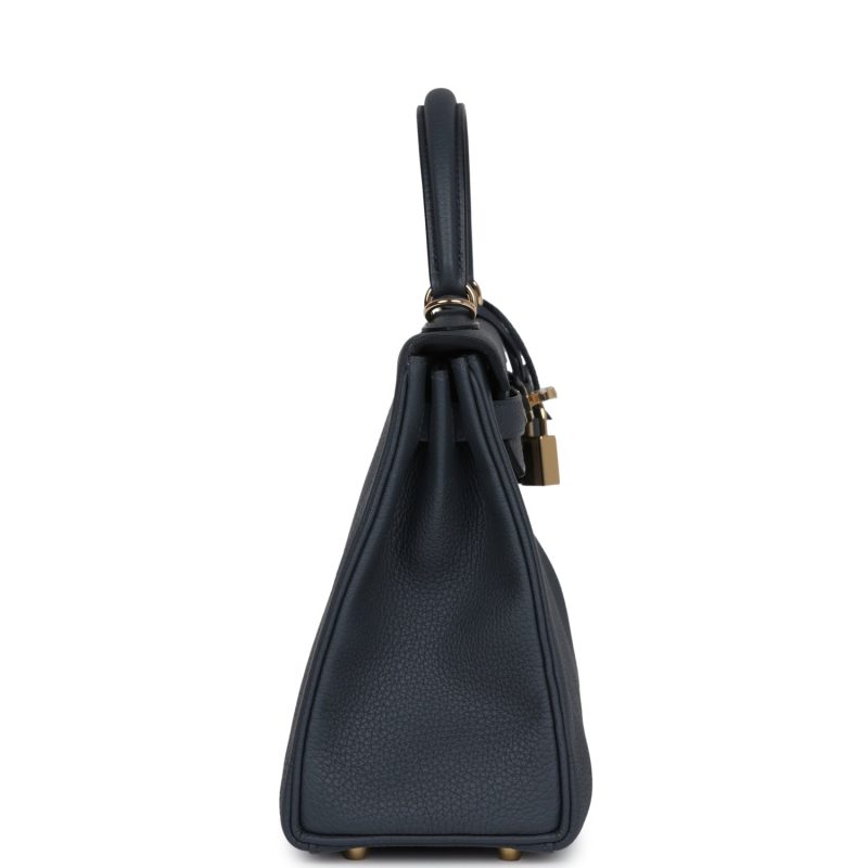 Hermes Kelly Retourne 25 Gris Misty Togo Permabrass Hardware - Image 4