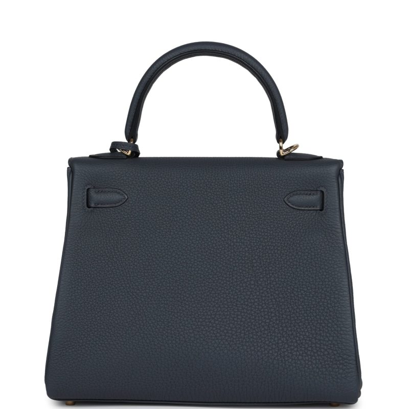 Hermes Kelly Retourne 25 Gris Misty Togo Permabrass Hardware - Image 5