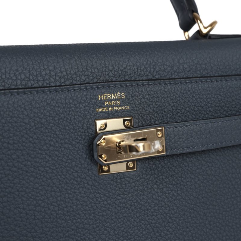 Hermes Kelly Retourne 25 Gris Misty Togo Permabrass Hardware - Image 7