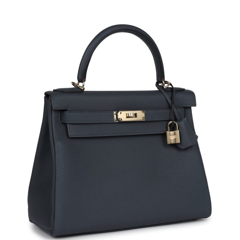 Hermes Kelly Retourne 28 Gris Misty Togo Permabrass Hardware - Image 2