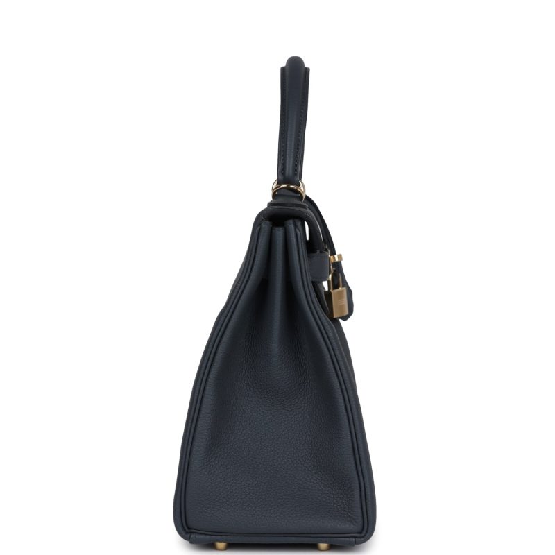 Hermes Kelly Retourne 28 Gris Misty Togo Permabrass Hardware - Image 4