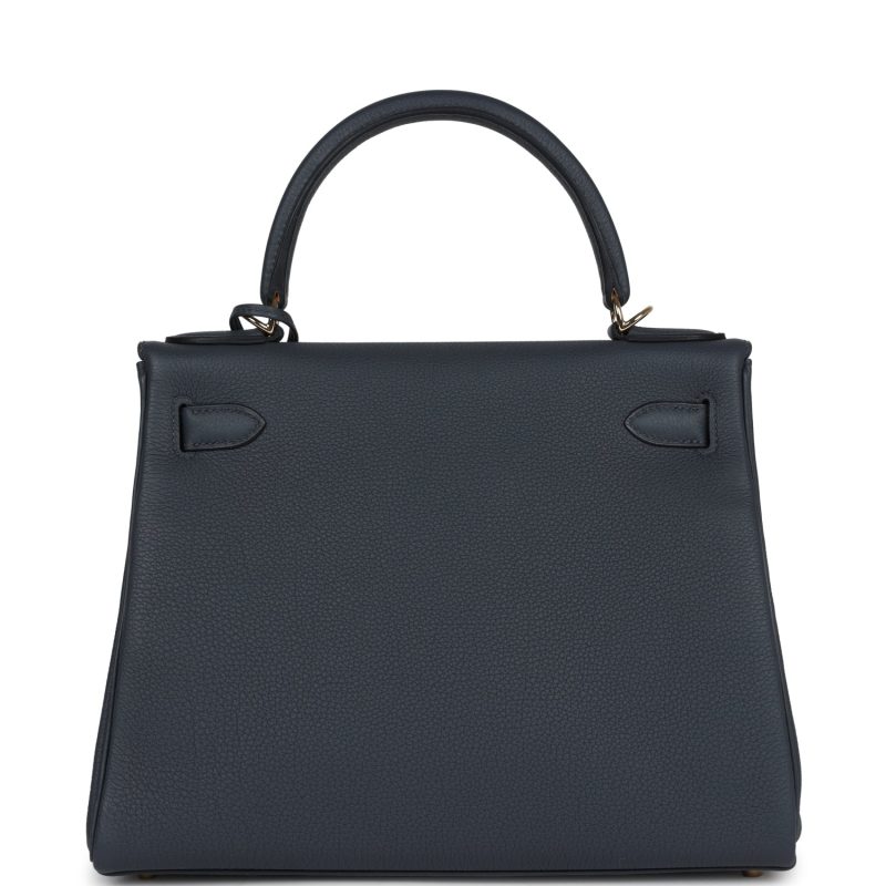 Hermes Kelly Retourne 28 Gris Misty Togo Permabrass Hardware - Image 5