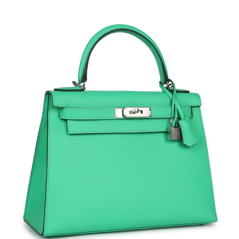 Hermes Kelly Sellier 28 Vert Comics Epsom Palladium Hardware - Image 2