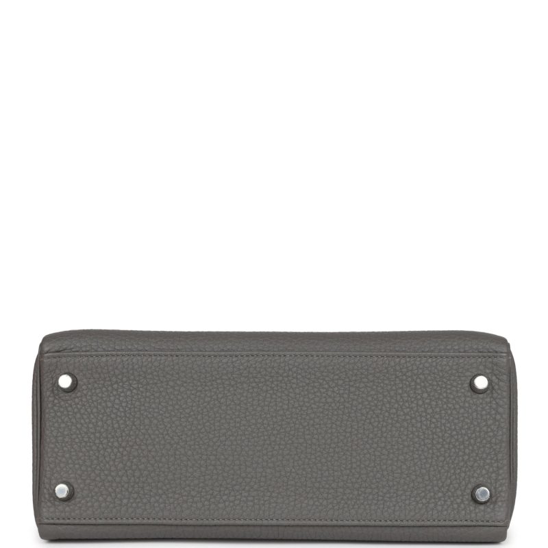 Hermes Kelly Retourne 28 Gris Meyer Clemence Palladium Hardware - Image 6