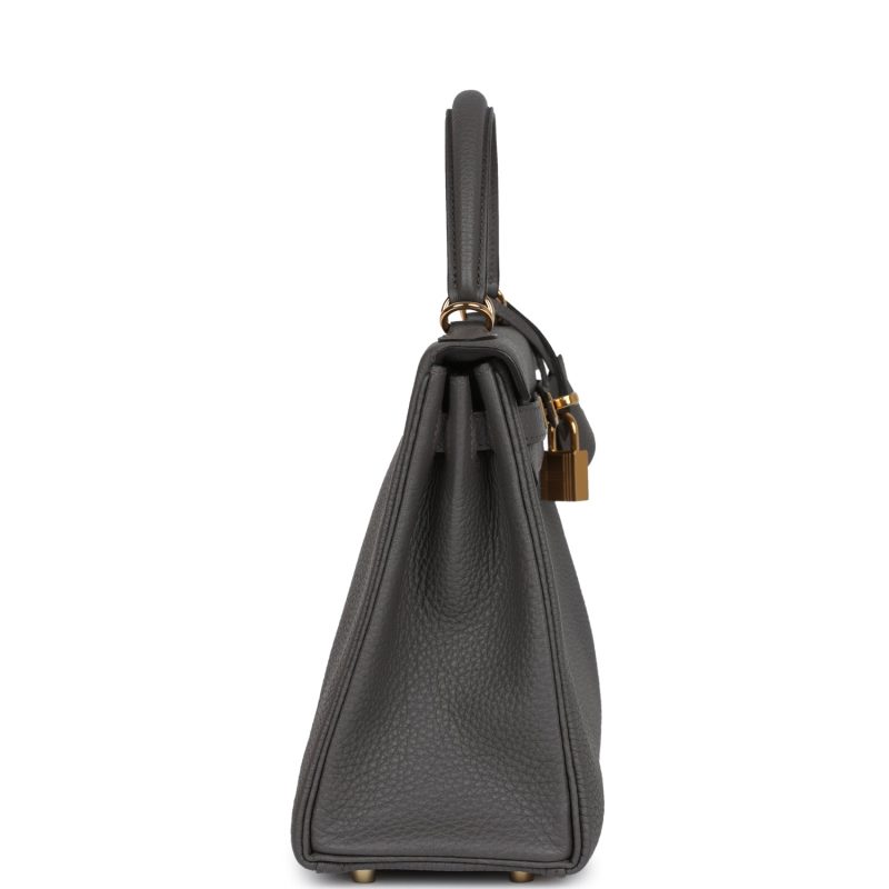 Hermes Kelly Retourne 25 Etain Togo Gold Hardware - Image 4