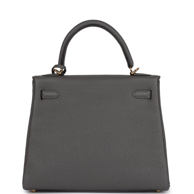 Hermes Kelly Retourne 25 Etain Togo Gold Hardware - Image 5