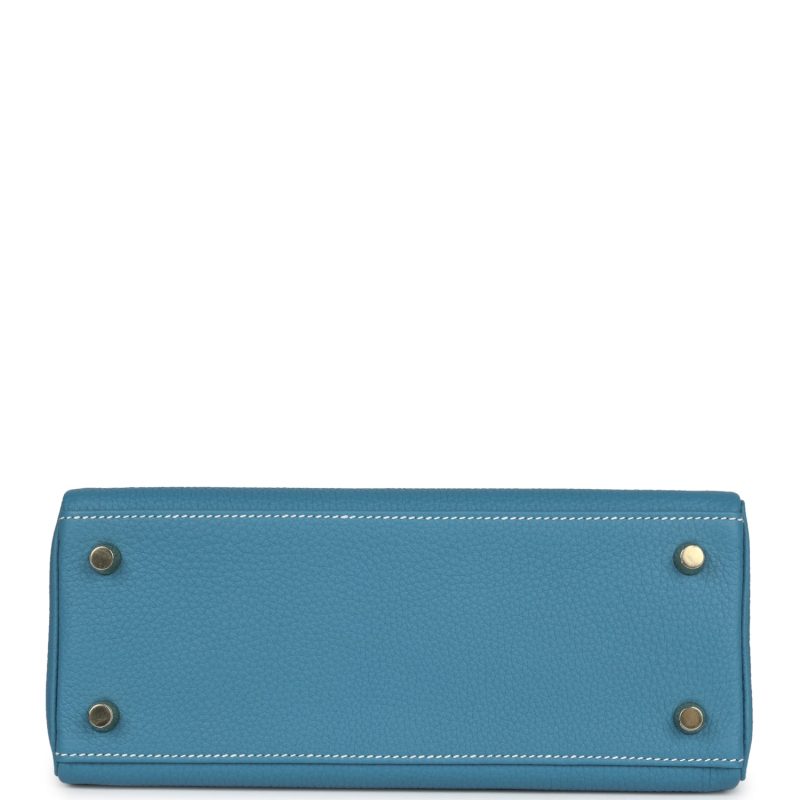 Hermes Kelly Retourne 25 Blue Jean Togo Gold Hardware - Image 6