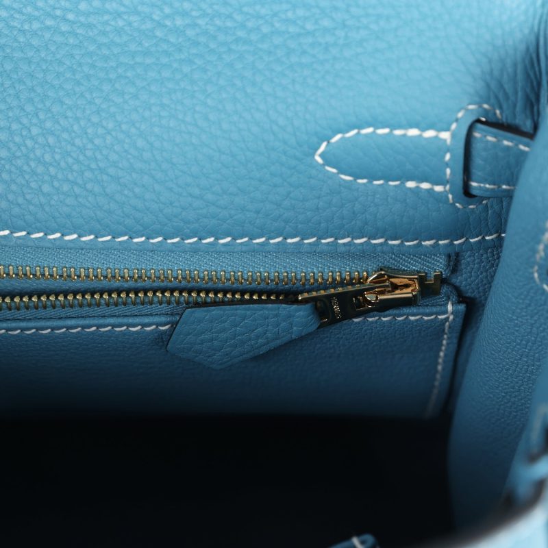 Hermes Kelly Retourne 25 Blue Jean Togo Gold Hardware - Image 9