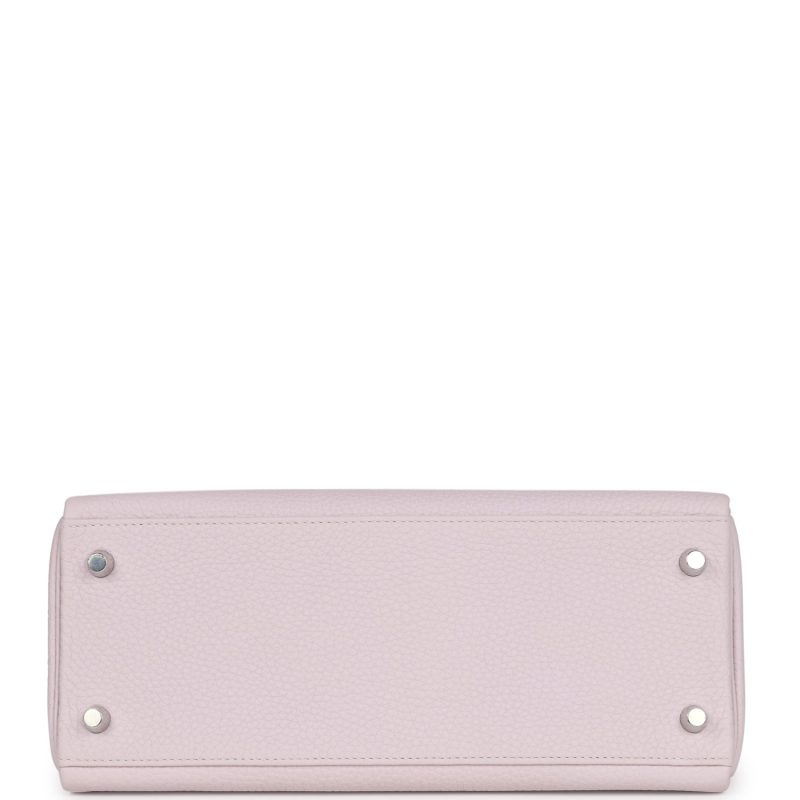 Hermes Kelly Retourne 28 Mauve Pale Clemence Palladium Hardware - Image 6