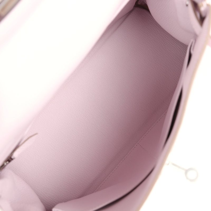 Hermes Kelly Retourne 28 Mauve Pale Clemence Palladium Hardware - Image 8