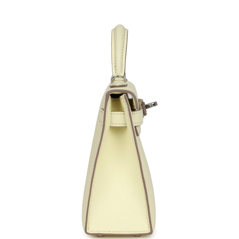Hermes Kelly Sellier 20 Jaune Milton Epsom Palladium Hardware - Image 3