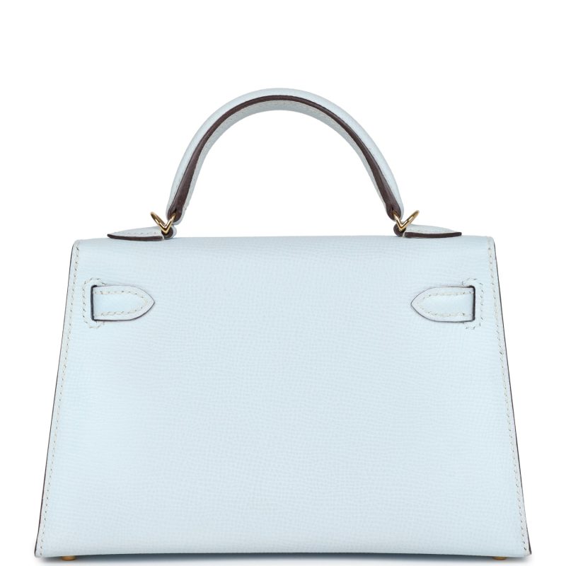 Hermes Kelly Sellier 20 Bleu Brume Epsom Gold Hardware - Image 5