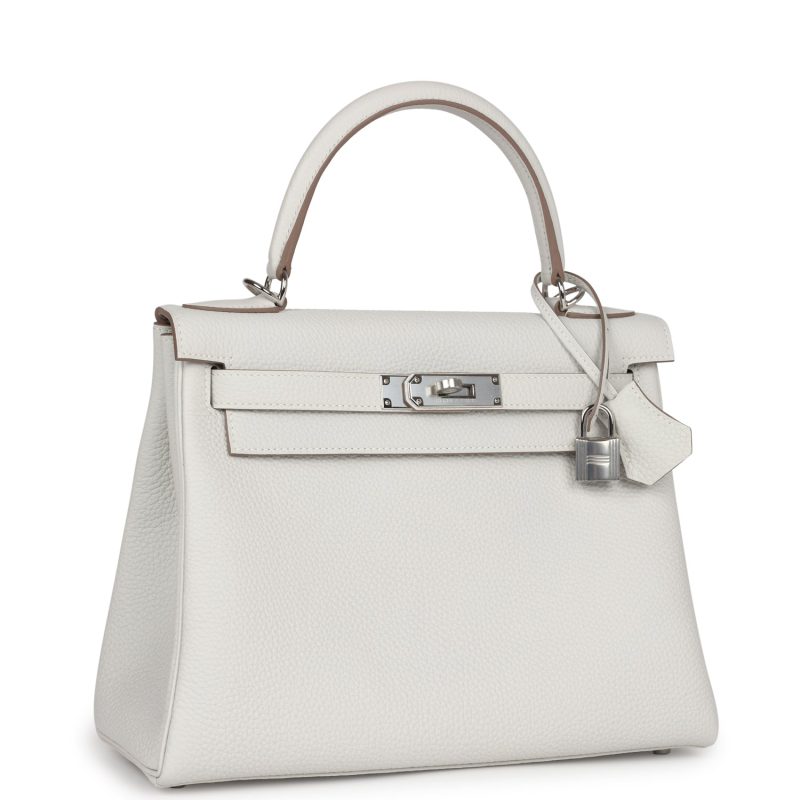 Hermes Kelly Retourne 28 Gris Pale Togo Palladium Hardware - Image 2