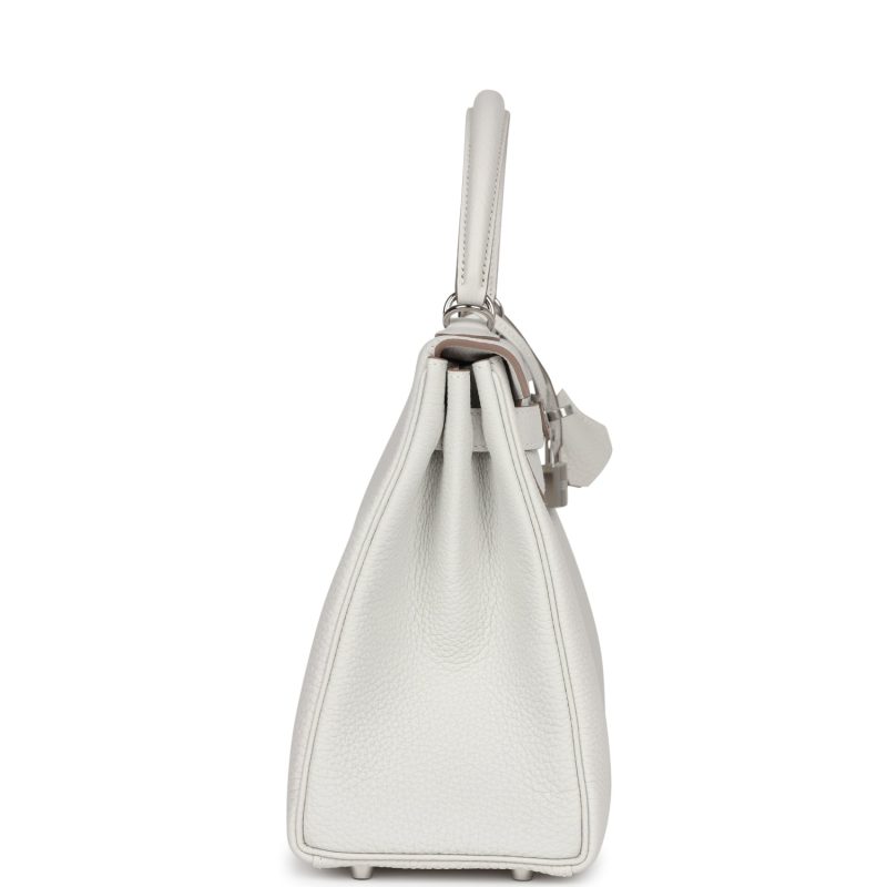 Hermes Kelly Retourne 28 Gris Pale Togo Palladium Hardware - Image 4