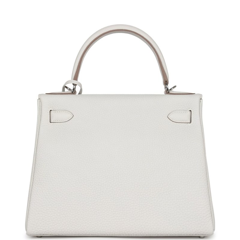 Hermes Kelly Retourne 28 Gris Pale Togo Palladium Hardware - Image 5