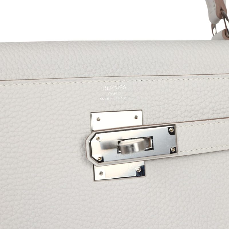 Hermes Kelly Retourne 28 Gris Pale Togo Palladium Hardware - Image 7