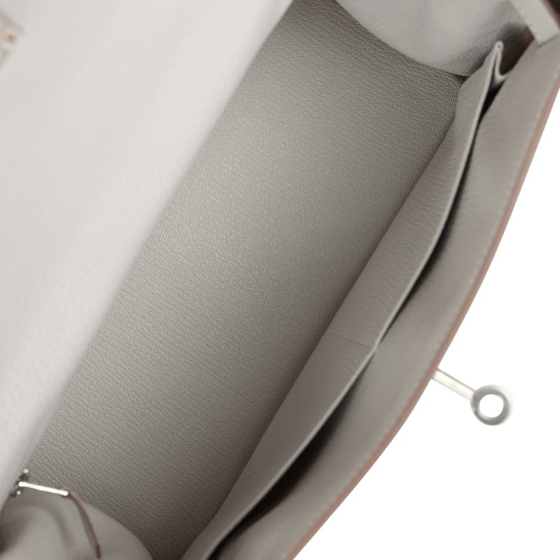 Hermes Kelly Retourne 28 Gris Pale Togo Palladium Hardware - Image 8