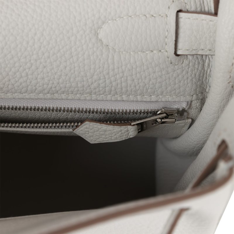 Hermes Kelly Retourne 28 Gris Pale Togo Palladium Hardware - Image 9