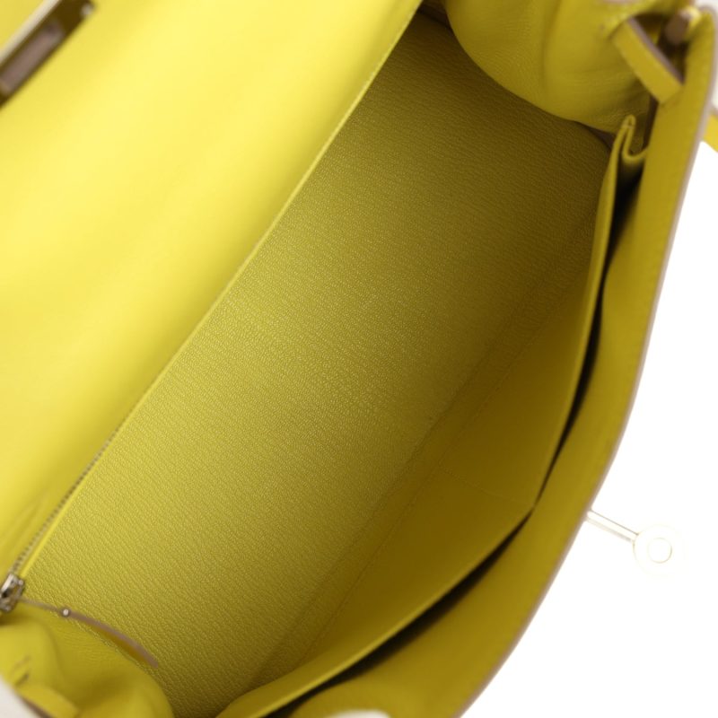 Hermes Kelly Retourne 28 Lime Evercolor Palladium Hardware - Image 8