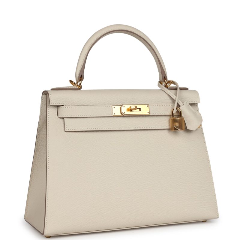 Hermes Kelly Sellier 28 Craie Epsom Gold Hardware - Image 2