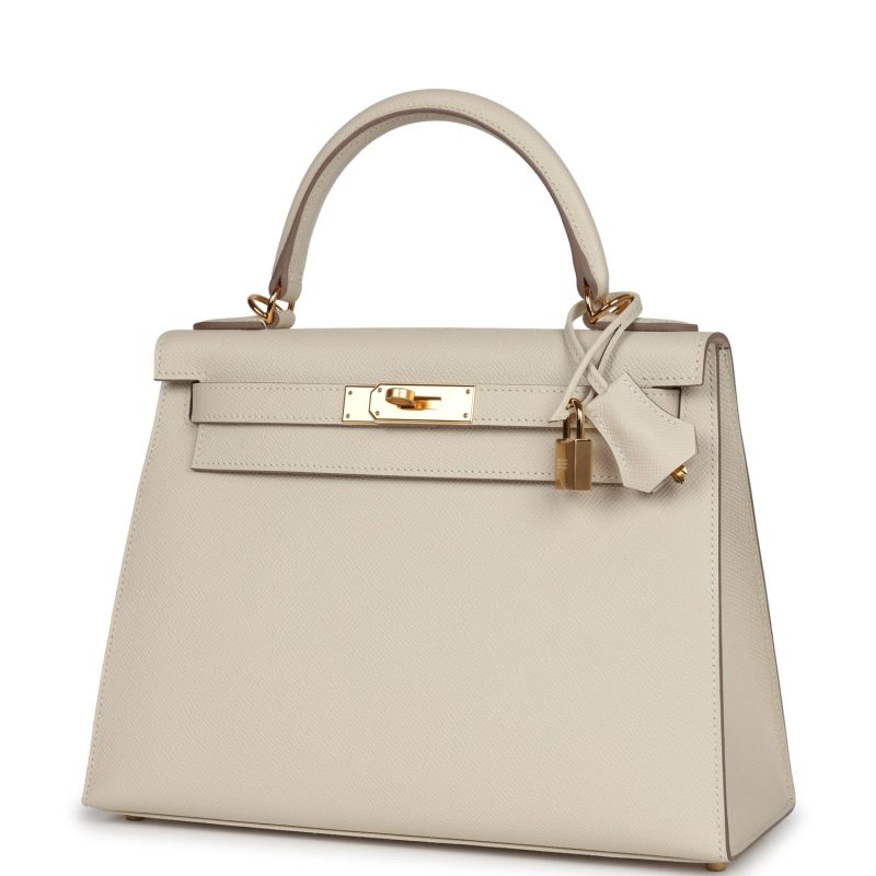 Hermes Kelly Sellier 28 Craie Epsom Gold Hardware - Image 3