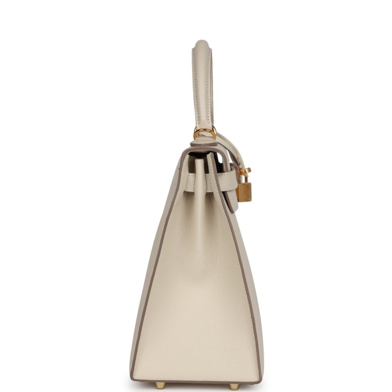 Hermes Kelly Sellier 28 Craie Epsom Gold Hardware - Image 4