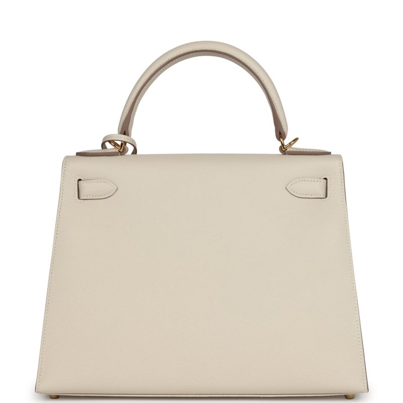 Hermes Kelly Sellier 28 Craie Epsom Gold Hardware - Image 5